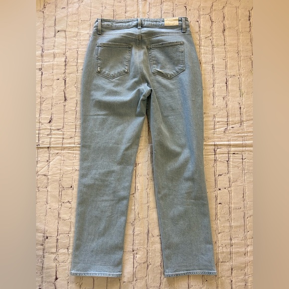 Paige Denim Noella High Rise Slim Straight Leg Broadway Destructed 28 Light Wash - Picture 3 of 7